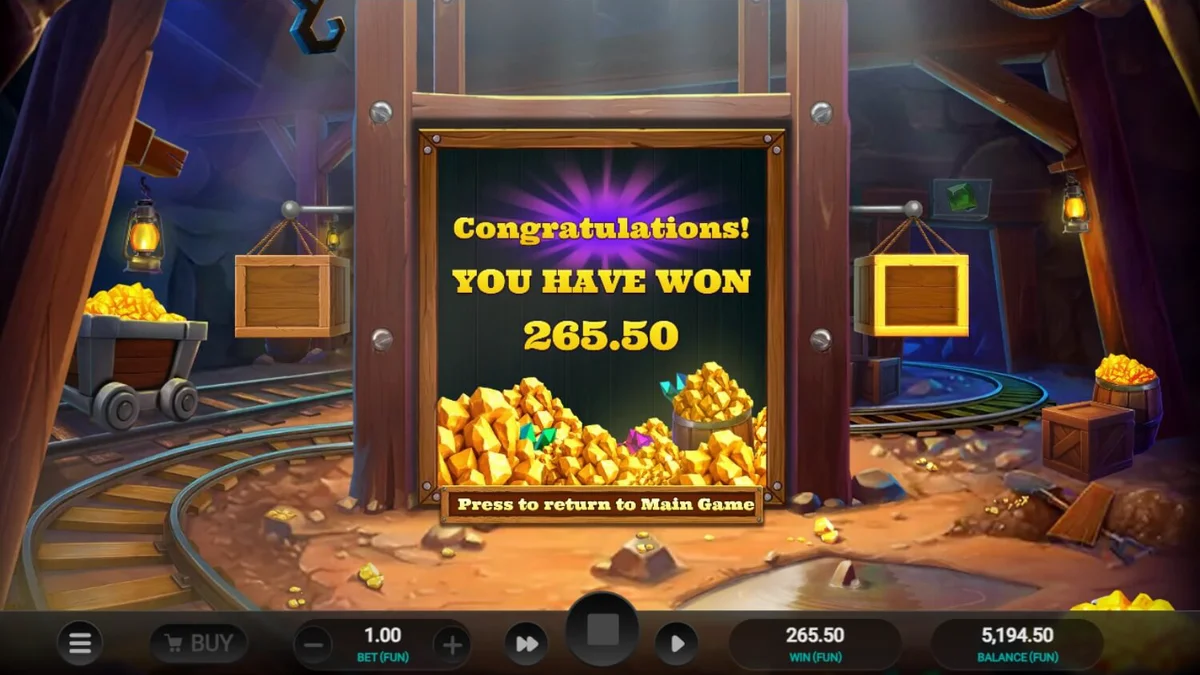 Tampilan visual slot Digger’s Dough dengan karakter penambang dan keledai di latar belakang tambang emas.